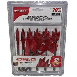 Diablo Speedemon 6-piece Spade Bit Set & 2 Bonus Bits DSP2920-S6+2 NEW